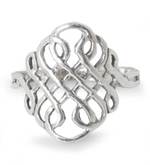 Sterling silver cocktail ring, 'Thistle Knot' - Thai Sterling Silver Knot Style Band Ring