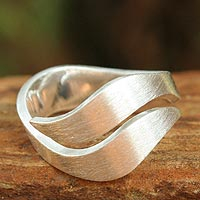 Sterling silver band ring, 'Phuket Dreams'