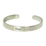 Sterling silver cuff bracelet, 'Peace' - Inspirational Sterling Silver Cuff Bracelet from Thailand