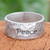 Sterling silver band ring, 'Spirit of Peace' - Handcrafted Sterling Silver Band Ring (image 2) thumbail
