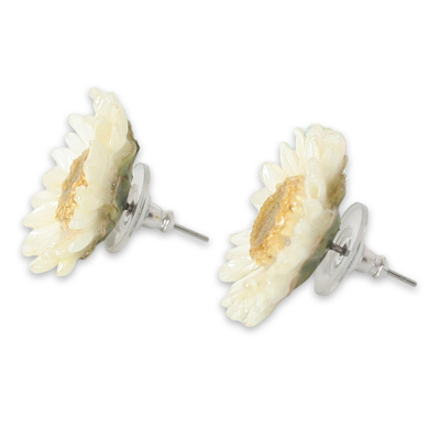 Natürliche Blumenohrringe - Ohrringe mit natürlichen Blumenknöpfen