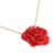 Halskette mit natürlichem Rosenanhänger - Handgefertigte Halskette mit natürlichem Blumenanhänger