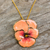 Natural flower pendant necklace, 'Peach Pansy' - Natural Flower Pendant Necklace from Thailand