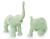 Celadon ceramic statuette, 'Welcoming Elephants' (pair) - Celadon Ceramic Sculptures from Thailand