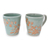 Seladon-keramik-kaffeetassen, „goldene orchidee“ (paar) – einzigartige blumen-keramik-kaffeetassen (paar)
