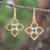 Gold plated blue topaz flower earrings, 'Thai Bloom' - Gold plated blue topaz flower earrings thumbail