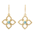Gold plated blue topaz flower earrings, 'Thai Bloom' - Gold plated blue topaz flower earrings (image 2a) thumbail