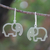 Sterling silver drop earrings, 'Moonlit Elephants' - Unique Sterling Silver Dangle Earrings (image 2) thumbail