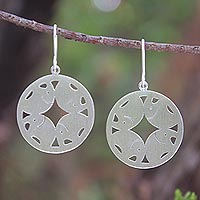 Sterling silver dangle earrings, 'Elephant Moon' - Sterling Silver Dangle Earrings