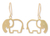 Gold plated dangle earrings, 'Sunlit Elephants' - Handcrafted Gold Plated Dangle Earrings thumbail