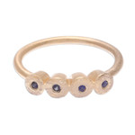 Gold plated sapphire cocktail ring, 'Songkran Moons' - Gold plated sapphire cocktail ring