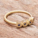 Gold plated sapphire cocktail ring, 'Songkran Moons' - Gold plated sapphire cocktail ring