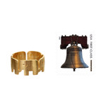 Gold plated band ring, 'Elephant Pride' - Unique Gold Plated Band Ring