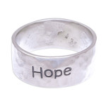 Sterling silver band ring, 'Spirit of Hope' - Inspirational Sterling Silver Band Ring