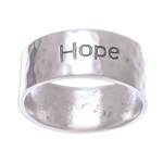 Sterling silver band ring, 'Spirit of Hope' - Inspirational Sterling Silver Band Ring