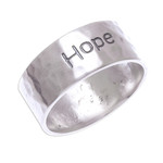 Sterling silver band ring, 'Spirit of Hope' - Inspirational Sterling Silver Band Ring