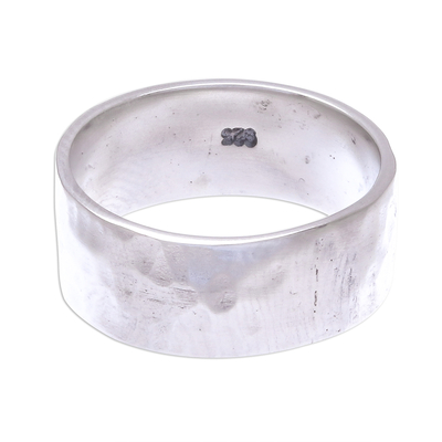Sterling silver band ring, 'Spirit of Hope' - Inspirational Sterling Silver Band Ring