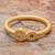 Gold plated sapphire and peridot cocktail ring, 'Sister My Sister' - Gold plated sapphire and peridot cocktail ring thumbail