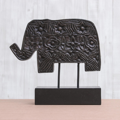 Wood sculpture, 'Thai Elephant Pride' - Wood sculpture
