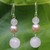 Pearl and rose quartz dangle earrings, 'Love's Promise' - Pearl and Rose Quartz Dangle Earrings