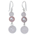 Pearl and rose quartz dangle earrings, 'Love's Promise' - Pearl and Rose Quartz Dangle Earrings (image 2a) thumbail