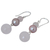 Pearl and rose quartz dangle earrings, 'Love's Promise' - Pearl and Rose Quartz Dangle Earrings (image 2b) thumbail