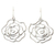 Blumenohrringe aus Sterlingsilber, 'Verliebte Rosen'. - Ohrringe aus Sterlingsilber mit Blumen