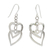 Sterling silver heart earrings, 'Love Times Two' - Hand Crafted Sterling Silver Heart Earrings