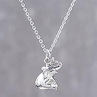 Sterling silver pendant necklace, Laughing Elephant