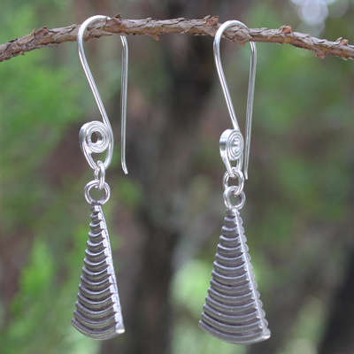 Sterling silver dangle earrings, 'Karen Song' - Sterling silver dangle earrings