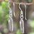 Sterling silver dangle earrings, 'Siamese Snakes' - Sterling silver dangle earrings (image 2b) thumbail