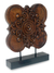 Wood sculpture, 'Blossoming Shield' - Hand Carved Floral Wood Sculpture