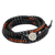 Onyx and carnelian wrap bracelet, 'Mekong Midnight' - Fair Trade Onyx and Carnelian Wrap Bracelet thumbail