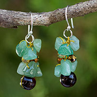 Tiger's eye cluster earrings, 'Chiang Mai Melody'
