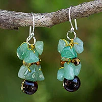 Tiger's eye cluster earrings, 'Chiang Mai Melody'