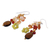 Tiger's eye and carnelian cluster earrings, 'Thai Autumn' - Hand Crafted Tiger's Eye and Quartz Cluster Earrings