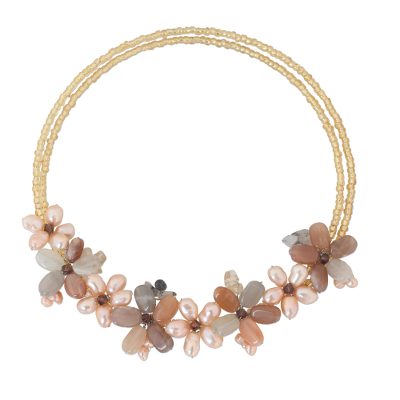 Hand Made Moonstone and Pearl Necklace
