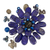 Broche alfiler de lapislázuli y cuarzo ahumado - Broche de lapislázuli floral hecho a mano