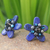 Lapis lazuli and pearl button earrings, 'Phuket Flowers' - Lapis Lazuli and Pearl Button Earrings thumbail