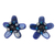 Lapis lazuli and pearl button earrings, 'Phuket Flowers' - Lapis Lazuli and Pearl Button Earrings (image 2a) thumbail