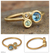 Gold plated blue topaz cocktail ring, 'Chiang Mai Majesty' - Gold Plated Blue Topaz and Peridot Ring