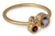Gold plate sapphire cocktail ring, 'Chiang Mai Majesty' - Gold Plated Multi-Stone Ring thumbail