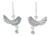 Blue topaz  dangle earrings, 'Doves of Peace' - Sterling Silver and Blue Topaz Dangle Earrings thumbail