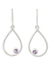 Amethyst dangle earrings, 'Rain' - Handmade Sterling Silver and Amethyst Dangle Earrings thumbail