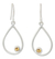 Citrine dangle earrings, 'Rain' - Sterling Silver and Citrine Dangle Earrings