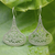 Sterling silver flower earrings, 'Lanna Dew' - Hand Made Sterling Silver Dangle Earrings