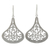 Sterling silver flower earrings, 'Lanna Dew' - Hand Made Sterling Silver Dangle Earrings