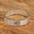 Amethyst band ring, 'Inspire' - Amethyst and Silver Inspirational Band Ring thumbail