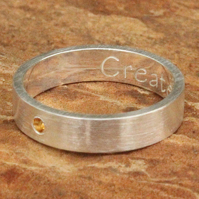 Citrine band ring, 'Create' - Citrine band ring