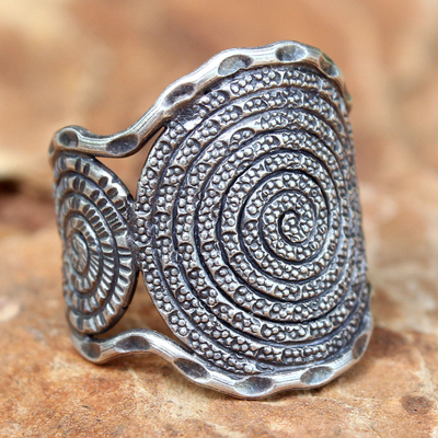 Sterling silver cocktail ring, Hill Tribe Moon
